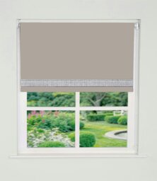 Rackhams Natural Straight Diamante Edge Border Roller Blind - 120cm - thumbnail 3