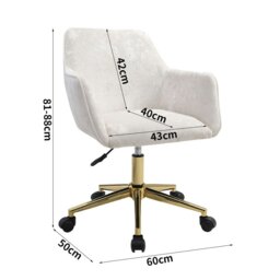 Rackhams 88cm Height Velvet Upholstered Home Office Swivel Task Chair with Flared Arms - Dark Green - thumbnail 5