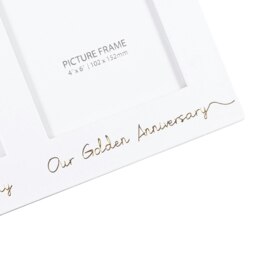 Rackhams Beautiful Double Picture Frame for 50th Wedding Anniversary - Gold Foil Text - thumbnail 4