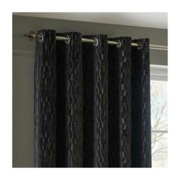 Rackhams Manhattan Velvet Eyelet Curtains - Charcoal - 168cm x 183cm - Charcoal - 100% Polyester - thumbnail 2