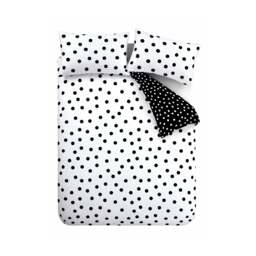 Rackhams Polka Dot Reversible Duvet Cover Set Black / White - King - Black / White - thumbnail 5