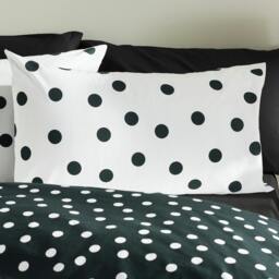 Rackhams Polka Dot Reversible Duvet Cover Set Black / White - King - Black / White - thumbnail 3