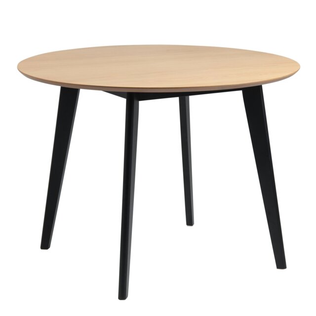 Rackhams Roxby Round Dining Table in Oak & Black - Black - No - Brown - image 1