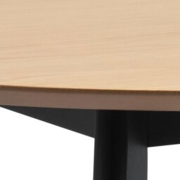 Rackhams Roxby Round Dining Table in Oak & Black - Black - No - Brown - thumbnail 5