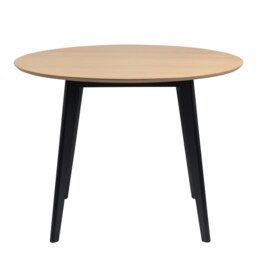Rackhams Roxby Round Dining Table in Oak & Black - Black - No - Brown - thumbnail 2