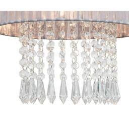 Rackhams Winni Beaded Voile Easyfit Lamp Shade - Silver Grey - thumbnail 5