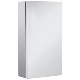 Rackhams Wall Mounted Bathroom Mirror Glass Storage Cabinet Stainless Steel - thumbnail 2