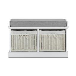 Rackhams Tetbury Small Hallway Set with Storage Baskets and Cushion Seat - Dove Grey, Grey - thumbnail 6