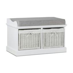Rackhams Tetbury Small Hallway Set with Storage Baskets and Cushion Seat - Dove Grey, Grey - thumbnail 5
