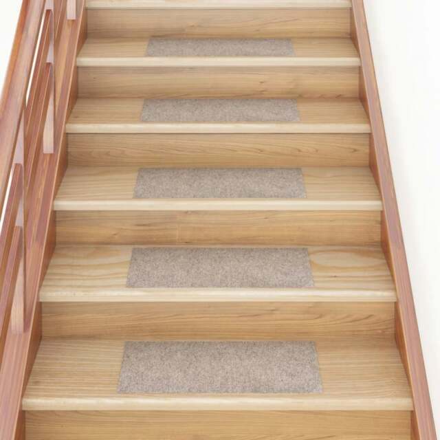 Rackhams Self-adhesive Stair Mats Rectangular 15 pcs 60x25 cm Cream