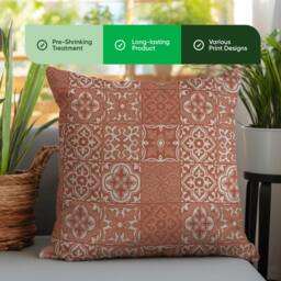 Rackhams Pair of Outdoor Scatter Cushions – Jacquard Pink Design - thumbnail 4