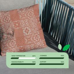 Rackhams Pair of Outdoor Scatter Cushions – Jacquard Pink Design - thumbnail 3