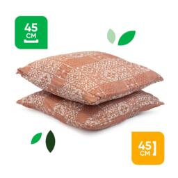 Rackhams Pair of Outdoor Scatter Cushions – Jacquard Pink Design - thumbnail 2