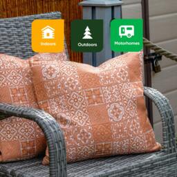 Rackhams Pair of Outdoor Scatter Cushions – Jacquard Pink Design - thumbnail 6