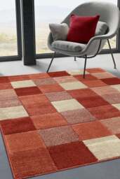 Rackhams Newport Blocks Red Rug – Geometric Style - 200X290 cm - thumbnail 4