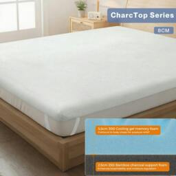 Rackhams Mattress Topper Memory Foam Cooling Gel Bamboo Charcoal 5cm 7cm 8cm 10cm - Small Double - AirTop Small Double 7cm - thumbnail 5