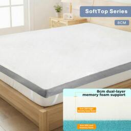 Rackhams Mattress Topper Memory Foam Cooling Gel Bamboo Charcoal 5cm 7cm 8cm 10cm - Small Double - AirTop Small Double 7cm - thumbnail 6