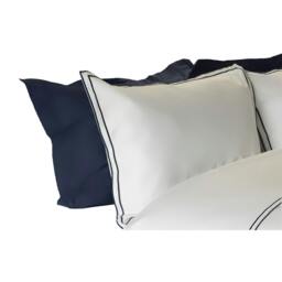 Rackhams Savoy Oxford Pillowcase - Navy - 76cm x 51cm - Navy - 80% Cotton/20% Egyptian Cotton - thumbnail 2