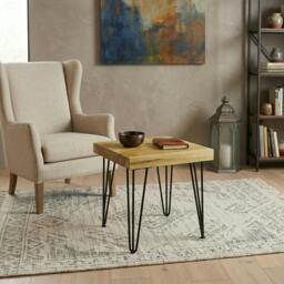 Rackhams Chunky Side Table - W40xL40cm - Walnut - thumbnail 2