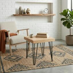 Rackhams Chunky Side Table - W40xL40cm - Walnut - thumbnail 3