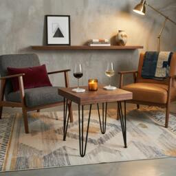 Rackhams Chunky Side Table - W40xL40cm - Walnut - thumbnail 1