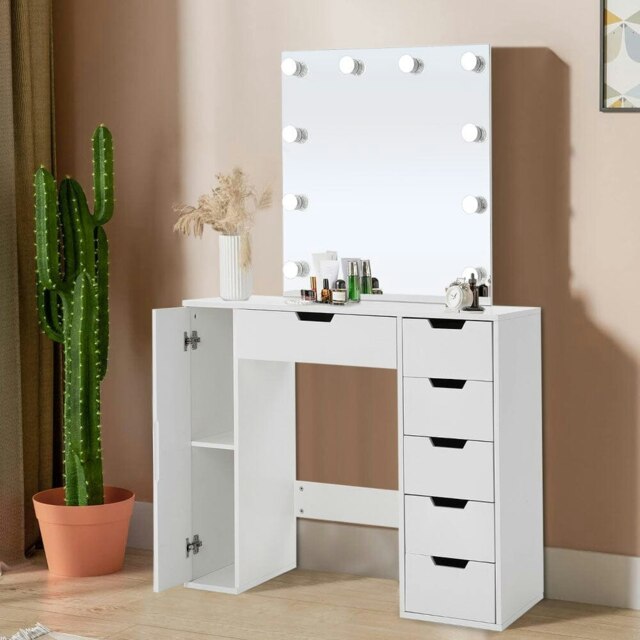 Rackhams Hollywood Dressing Table with LED Lighted Mirror - image 1