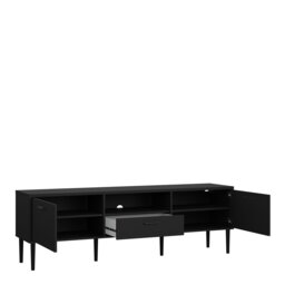 Rackhams Media TV Unit with 2 Doors 1 Drawer in Black - 1 - thumbnail 5