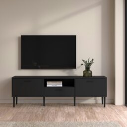 Rackhams Media TV Unit with 2 Doors 1 Drawer in Black - 1 - thumbnail 6