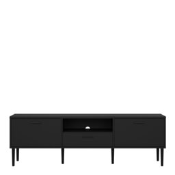 Rackhams Media TV Unit with 2 Doors 1 Drawer in Black - 1 - thumbnail 2