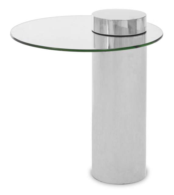 Rackhams Oria Clear Glass Silver Base Side Table - image 1