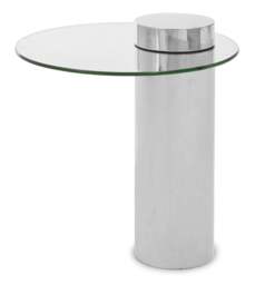 Rackhams Oria Clear Glass Silver Base Side Table