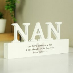 Rackhams Personalised Free Text Heart Wooden Nan Ornament