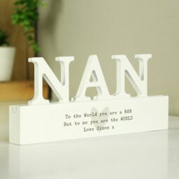 Rackhams Personalised Free Text Heart Wooden Nan Ornament - thumbnail 4