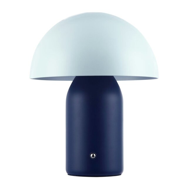 Rackhams Modern Rechargeable Mushroom Table Lamp in Midnight and Nova Blue - Touch Dimmer - image 1