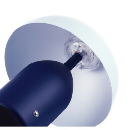 Rackhams Modern Rechargeable Mushroom Table Lamp in Midnight and Nova Blue - Touch Dimmer - thumbnail 3