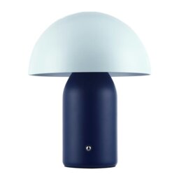 Rackhams Modern Rechargeable Mushroom Table Lamp in Midnight and Nova Blue - Touch Dimmer