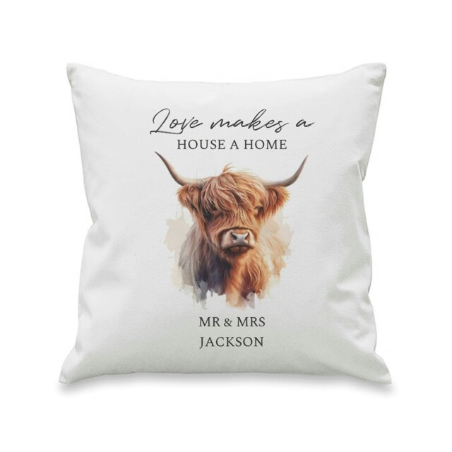Rackhams Personalised Highland Cow Cushion - image 1