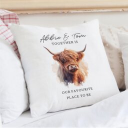 Rackhams Personalised Highland Cow Cushion - thumbnail 2