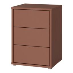 Rackhams Alice Springs Bedside Cabinet with 3 Drawers Push-to-Open in Terracotta - W 49.8 X  H 68.7 X  D 41.5cm - Manufactured wood - 1 - thumbnail 4