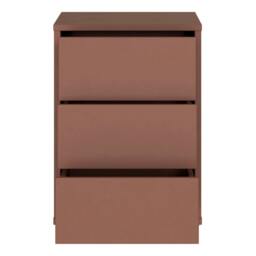 Rackhams Alice Springs Bedside Cabinet with 3 Drawers Push-to-Open in Terracotta - W 49.8 X  H 68.7 X  D 41.5cm - Manufactured wood - 1 - thumbnail 6
