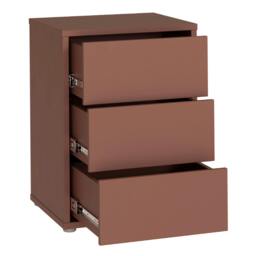 Rackhams Alice Springs Bedside Cabinet with 3 Drawers Push-to-Open in Terracotta - W 49.8 X  H 68.7 X  D 41.5cm - Manufactured wood - 1 - thumbnail 5
