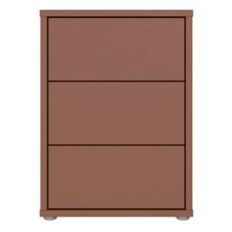 Rackhams Alice Springs Bedside Cabinet with 3 Drawers Push-to-Open in Terracotta - W 49.8 X  H 68.7 X  D 41.5cm - Manufactured wood - 1 - thumbnail 3