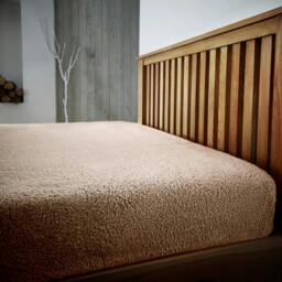 Rackhams Teddy Plain Fitted Sheet - Mink - Double (135cm x 190cm) + 25cm Deep