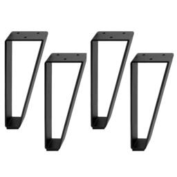 Rackhams 4PCS Heavy Duty Steel Table Legs Furniture Support Feet for Cabinet TV Stand - steel - black - 1 - thumbnail 4