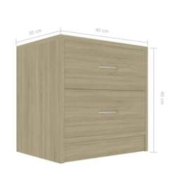 Rackhams Bedside Cabinet Sonoma Oak 40x30x40 cm Engineered Wood - Brown - Engineered wood - thumbnail 6