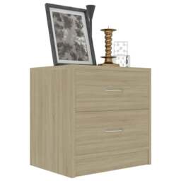 Rackhams Bedside Cabinet Sonoma Oak 40x30x40 cm Engineered Wood - Brown - Engineered wood - thumbnail 3