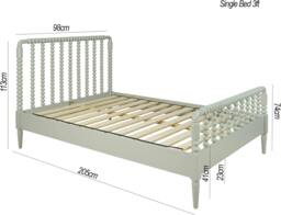 Rackhams Cromwell Wooden Bed Frame with Bobbin Design Headboard and Foot End - Pale Olive - King 5ft - thumbnail 3