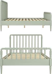 Rackhams Cromwell Wooden Bed Frame with Bobbin Design Headboard and Foot End - Pale Olive - King 5ft - thumbnail 4