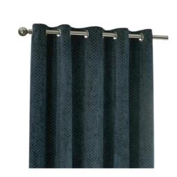 Rackhams Neptune Velvet Eyelet Curtains - Navy - 229cm x 229cm - Navy - 100% Polyester - thumbnail 2