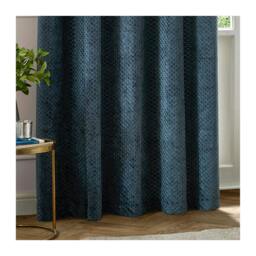 Rackhams Neptune Velvet Eyelet Curtains - Navy - 229cm x 229cm - Navy - 100% Polyester - thumbnail 3